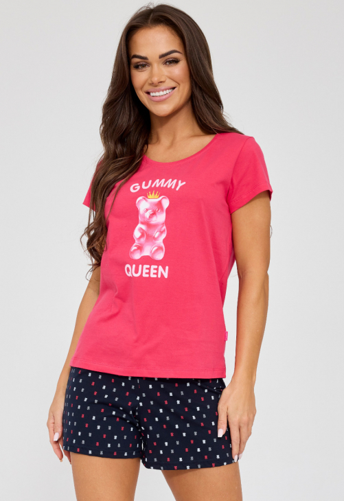 Piżama damska bawełniana Cornette Gummy Queen 628/333 | krótki rękaw, szorty