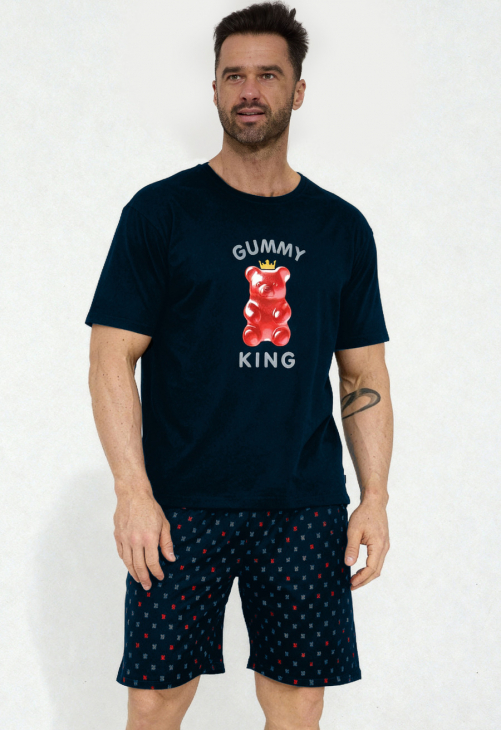 Piżama męska bawełniana Cornette Gummy King 326/205 | krótki rękaw, szorty