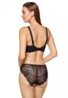 Biustonosz usztywniany gładki z koronką Gorteks Kiara czarny