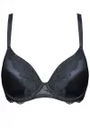 Biustonosz usztywniany gładki z koronką Gorteks Kiara czarny