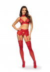 Komplet Beauty Night Velvet Sin set cherry | koronkowy