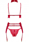 Komplet Beauty Night Velvet Sin set cherry | koronkowy