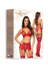 Komplet Beauty Night Velvet Sin set cherry | koronkowy