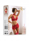 Komplet Beauty Night Velvet Sin set cherry | koronkowy