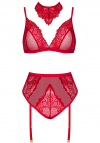 Komplet Beauty Night Cristalyn set cherry | koronkowy