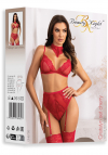 Komplet Beauty Night Cristalyn set cherry | koronkowy