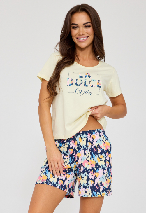 Piżama damska bawełniana Cornette Dolce Vita Kr 880/331 |  krótki rękaw, szorty