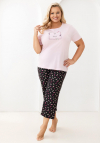 Piżama damska bawełniana Regina 733 W/26 Big | krótki rękaw, spodnie 3/4
