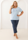 Piżama damska bawełniana Regina 733 W/26 Big | krótki rękaw, spodnie 3/4