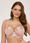 Biustonosz półusztywniany Ava 2245 Rosegold Maxi | na fiszbinach, z haftem