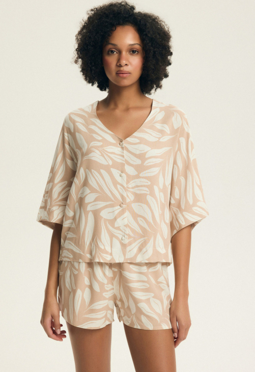 Piżama damska wiskozowa Henderson Ladies Dextra 43688 | rękaw 3/4, szorty