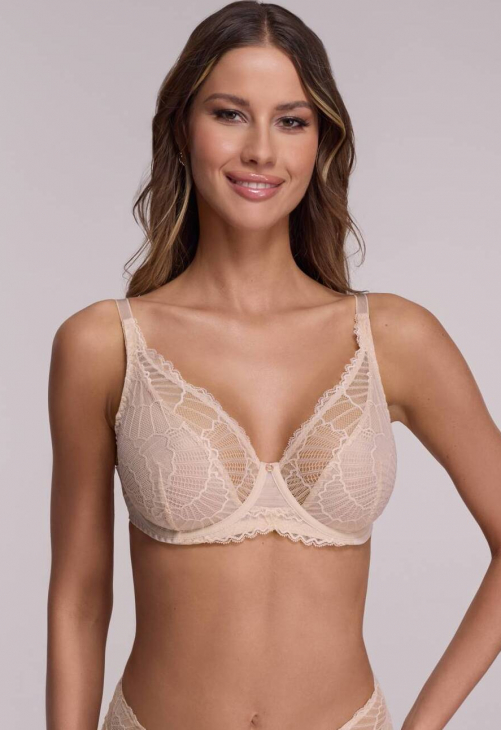 Biustonosz miękki Ava AV 2200 Delight beige | Koronkowy soft
