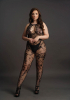 Le Désir Criss Cross Neck Bodystocking - Plus Size