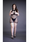 Le Désir Duo Net Open Cup Mini Dress - Plus Size