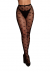 Le Désir Heart Patterned Tights - One Size - Black