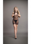 Le Désir High Neck Lace Mini Dress - One Size