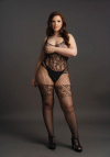 Le Désir Lace and Fishnet Bodystocking - Plus Size