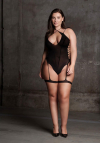 Le Désir Metis XVI - Body with Garters and Crossed Neckline - Plus Size