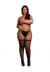 Le Désir Shimmering Thigh High Stockings - Plus Size - Black/Gold Glitter