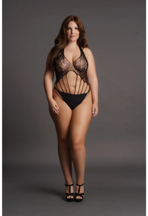 Le Désir Strappy Lace Teddy - Plus Size