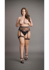 Le Désir Striped,Fishnet Garterbelt - Plus Size
