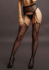 Le Désir Suspender Leopard Pantyhose - One Size