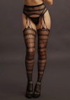 Le Désir Suspender Striped Pantyhose - One Size