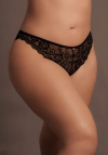 Le Désir Zoe - Elastic Lace Brief with Back Lacing and Golden Details - Plus Size