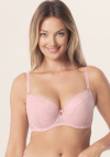Biustonosz usztywniany Mefemi By Nipplex Petra różowy | Padded, Koronkowy