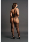 Le Désir Suspender Fishnet Choker Bodystocking - Plus Size