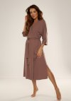 Wiskozowy szlafrok damski długi plus size De Lafense Visa 892