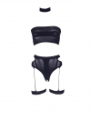 Le Désir Ananke XII - Three Piece with Choker,Bandeau Top and Pantie with Garters - One Size
