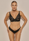 Biustonosz miękki koronkowy Kinga Sand czarny | Typu Bralette