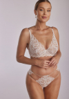 Biustonosz miękki koronkowy Kinga SC-1127 Sand biały | Bralette