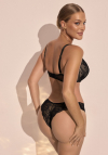 Biustonosz push-up koronkowy Kinga Sand czarny
