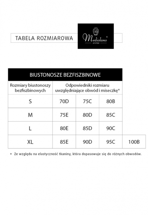 Mediolano Biustonosz Bezfiszbinowy Liv 21001 Czarny