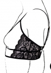 Le Désir Open Cup Triangle Bra with Lace and Adjustable Sliders - Plus Size - Black