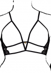 Le Désir Open Cup Triangle Bra with Lace and Adjustable Sliders - Plus Size - Black