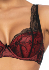 Producent Bielizny Damskiej Mat Lingerie Biustonosz Usztywniany Czarno-Czerwony Percy M-3530/22