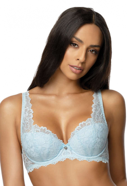 Producent Bielizny Damskiej Mat Lingerie Biustonosz Usztywniany Błękit Carmela M-053/22