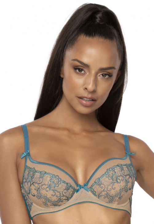 Biustonosz miękki Mat M-3808/2 Maureen beżowo-turkusowy