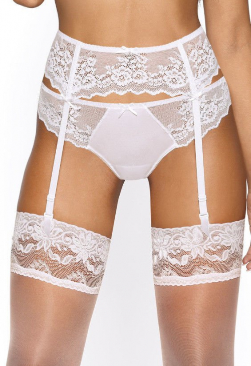 Pas do pończoch Heidi P-0135/3 biały