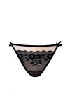 Producent Bielizny Damskiej Mat Lingerie Stringi Czarny-Beż Hellen S-0140/4