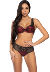 Producent Bielizny Damskiej Mat Lingerie Figi Czarno-Czerwony Percy F-3530/5