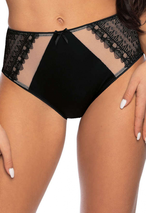 Producent Bielizny Damskiej Mat Lingerie Figi Czarno-Beżowy Marion F-3539/51