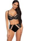 Producent Bielizny Damskiej Mat Lingerie Figi Czarno-Beżowy Marion F-3539/51