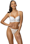 Producent Bielizny Damskiej Mat Lingerie Stringi Biały Kate S-3654/4