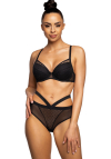 Producent Bielizny Damskiej Mat Lingerie Figi Czarny Dotssy F-3714/5