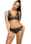 Producent Bielizny Damskiej Mat Lingerie Figi Czarno-Beżowy Niki F-3756/5
