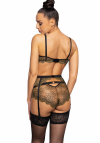 Producent Bielizny Damskiej Mat Lingerie Pas Do Pończoch Khaki-Czarny Chelsea P-3703/3